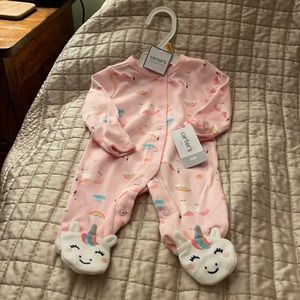 Carter’s unicorn pink sleeper newborn with tags